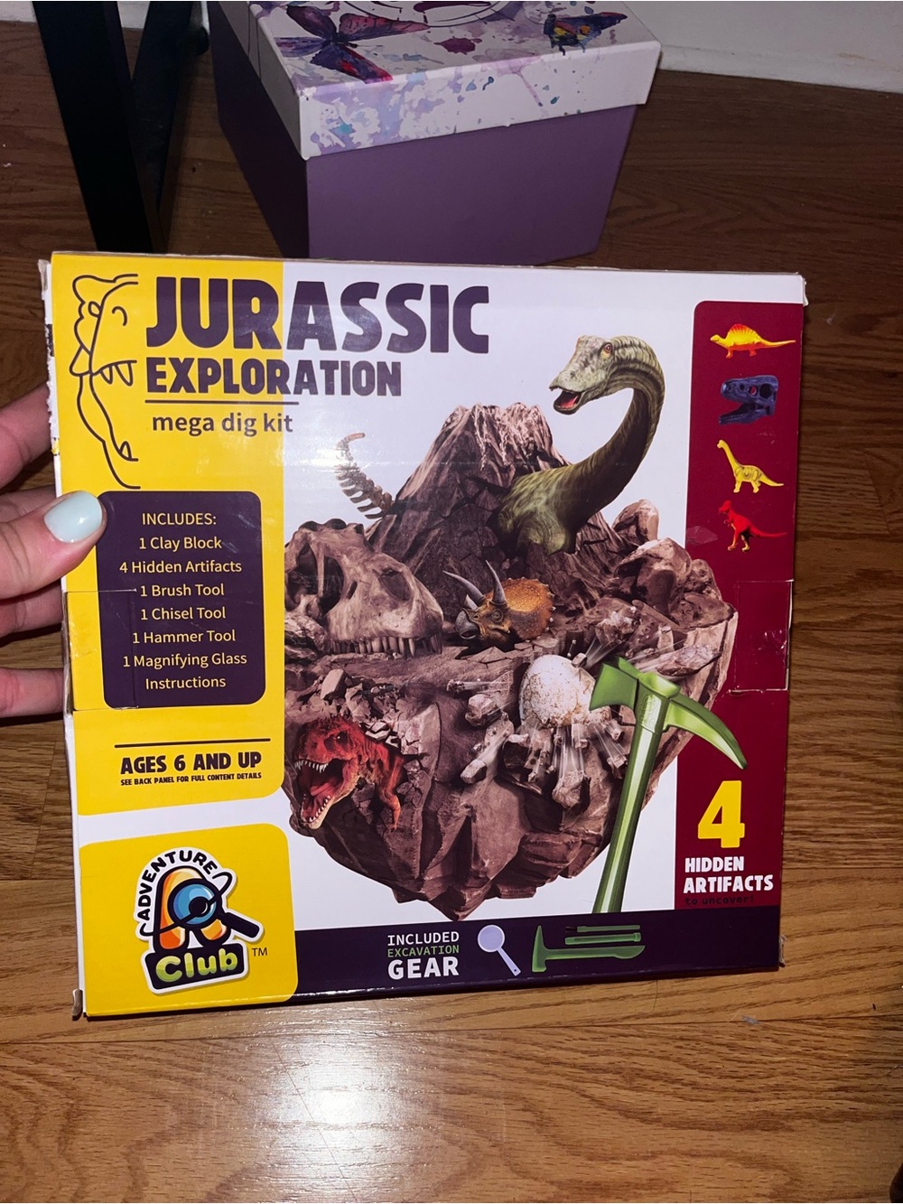 Jurassic Exploration Mega Dig Kit - Kids Excavation Toy - Yellow/Brown